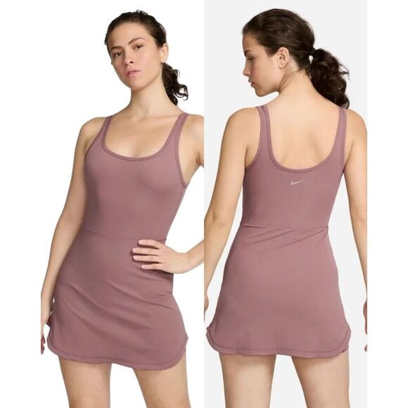 Nike Dresses & Skirts - 18. Nike MAUVE NWT Dri-FIT One Scoop Neck Ribbed Dress Romper